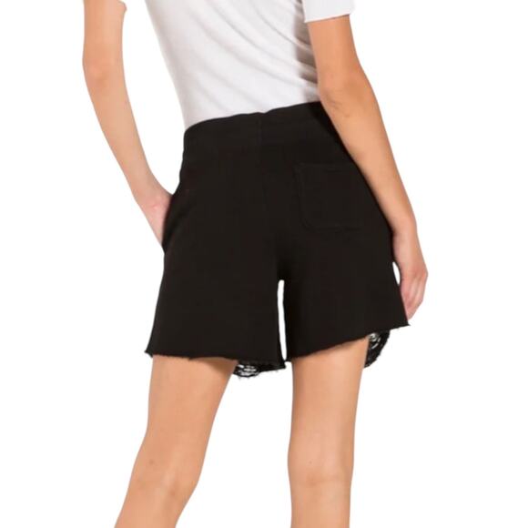 NWT n:Philanthropy Coco Distressed Shorts Elastic Waist in Black Cat - Picture 2 of 9